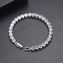 Load image into Gallery viewer, Simple Bright Geometric Round Bead Cubic Zirconia Bracelet 19cm