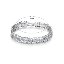 Load image into Gallery viewer, Fashion and Elegant Geometric Leaf Bracelet with Cubic Zirconia 17cm