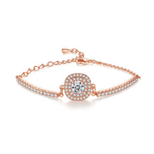 Load image into Gallery viewer, Fashion and Elegant Plated Rose Gold Geometric Square Bracelet with Cubic Zirconia