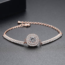 Load image into Gallery viewer, Fashion and Elegant Plated Rose Gold Geometric Square Bracelet with Cubic Zirconia