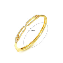 Load image into Gallery viewer, Simple and Fashion Plated Gold Geometric Bangle with Cubic Zirconia