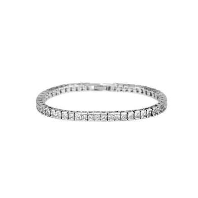 Simple and Fashion Geometric Square Bracelet with Cubic Zirconia 17cm