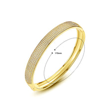 Load image into Gallery viewer, Fashion Simple Plated Gold Geometric Oval Cubic Zirconia Bangle