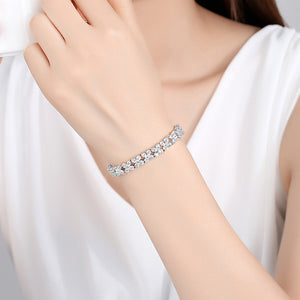 Fashion and Elegant Flower Bracelet with Cubic Zirconia 17cm