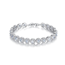 Load image into Gallery viewer, Fashion Bright Heart Bracelet with White Cubic Zirconia 19cm