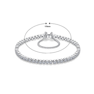 Simple Temperament Geometric Round Bead Cubic Zirconia Bracelet 17cm