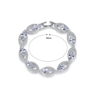 Fashion and Elegant Geometric Bracelet with Cubic Zirconia 18cm