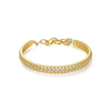 Load image into Gallery viewer, Fashion Temperament Plated Gold Hollow Geometric Bangle with Cubic Zirconia