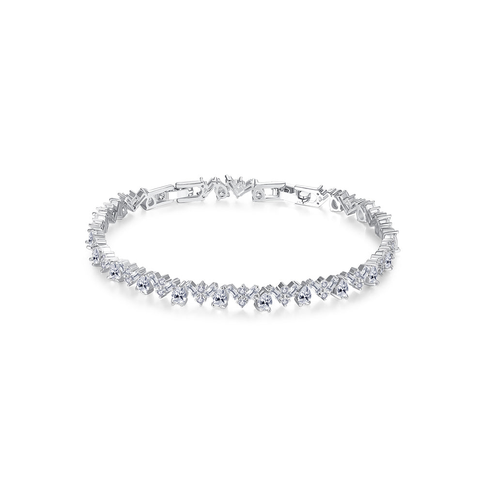 Simple and Creative Geometric V-shaped Bracelet with Cubic Zirconia