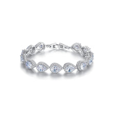 Load image into Gallery viewer, Fashion and Elegant Geometric Water Drop Shaped Bracelet with Cubic Zirconia 19cm