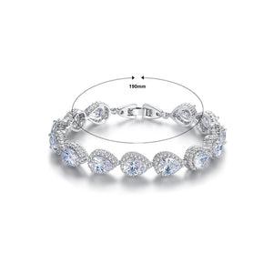Fashion and Elegant Geometric Water Drop Shaped Bracelet with Cubic Zirconia 19cm