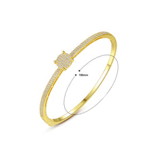 Load image into Gallery viewer, Fashion Simple Plated Gold Geometric Round Bracelet with Cubic Zirconia