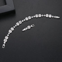 Load image into Gallery viewer, Simple Temperament Geometric Square Bracelet with Cubic Zirconia