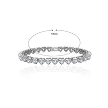 Load image into Gallery viewer, Simple and Romantic Heart-shaped Bracelet with Cubic Zirconia 17cm
