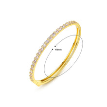 Load image into Gallery viewer, Simple Temperament Plated Gold Geometric Thin Bracelet with Cubic Zirconia