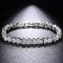 Load image into Gallery viewer, Simple and Fashion Flower Bracelet with Cubic Zirconia 17cm