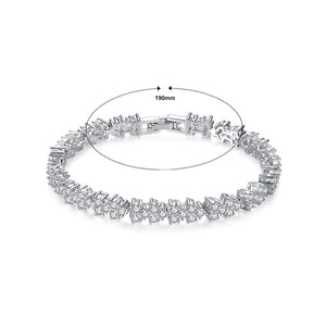 Simple and Fashion Flower Bracelet with Cubic Zirconia 19cm
