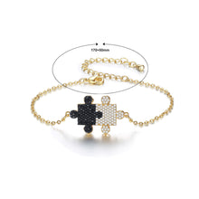 Load image into Gallery viewer, Simple and Creative Plated Gold Puzzle Bracelet with Cubic Zirconia