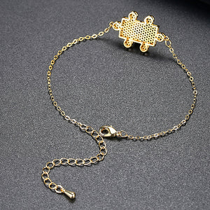 Simple and Creative Plated Gold Puzzle Bracelet with Cubic Zirconia