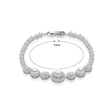 Load image into Gallery viewer, Elegant and Fashion Geometric Pattern Imitation Pearl Bracelet with Cubic Zirconia 17cm
