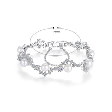 Load image into Gallery viewer, Fashion and Elegant Geometric Imitation Pearl Bracelet with Cubic Zirconia