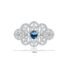 Load image into Gallery viewer, Fashion Vintage Geometric Hollow Pattern Brooch with Blue Cubic Zirconia