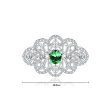 Load image into Gallery viewer, Fashion Vintage Geometric Hollow Pattern Brooch with Green Cubic Zirconia