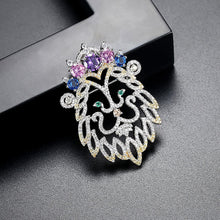 Load image into Gallery viewer, Fashion Creative Hollow Lion Brooch with Colorful Cubic Zirconia