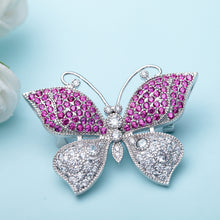 Load image into Gallery viewer, Fashion and Elegant Butterfly Brooch with Purple Cubic Zirconia