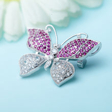 Load image into Gallery viewer, Fashion and Elegant Butterfly Brooch with Purple Cubic Zirconia