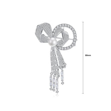 Load image into Gallery viewer, Fashion and Elegant Ribbon Tassel Brooch with Cubic Zirconia