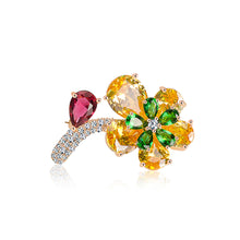 Load image into Gallery viewer, Fashion Simple Plated Gold Yellow Flower Brooch with Cubic Zirconia