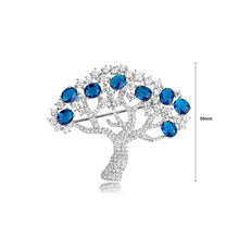 Load image into Gallery viewer, Fashion Bright Tree Of Life Brooch with Blue Cubic Zirconia