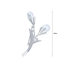 Load image into Gallery viewer, Simple and Fashion Flower Imitation Pearl Brooch with Cubic Zirconia