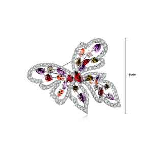 Fashion and Elegant Butterfly Brooch with Colorful Cubic Zirconia