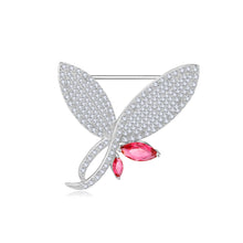 Load image into Gallery viewer, Fashion and Elegant Butterfly Brooch with Red Cubic Zirconia
