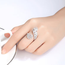 Load image into Gallery viewer, Simple Bright Geometric Pattern Cubic Zirconia Adjustable Open Ring