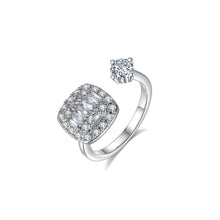 Load image into Gallery viewer, Simple and Elegant Geometric Cubic Zirconia Adjustable Open Ring