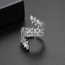Load image into Gallery viewer, Fashion Bright Geometric Cubic Zirconia Adjustable Open Ring