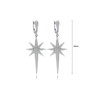 Fashion Simple Star Long Earrings with Cubic Zirconia