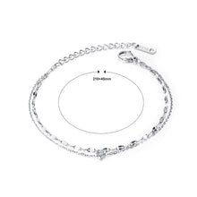 Load image into Gallery viewer, Simple and Fashion Geometric 316L Stainless Steel Double-layer Anklet with Cubic Zirconia