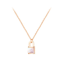 Load image into Gallery viewer, Simple Personality Plated Rose Gold Lock 316L Stainless Steel Pendant with Necklace