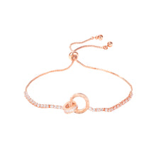 Load image into Gallery viewer, Fashion Personality Plated Rose Gold Roman Numerals Geometric Circle Cubic Zirconia Bracelet