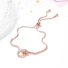 Load image into Gallery viewer, Fashion Personality Plated Rose Gold Roman Numerals Geometric Circle Cubic Zirconia Bracelet