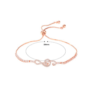 Simple and Fashion Plated Rose Gold Music Note Cubic Zirconia Bracelet