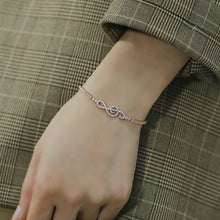 Load image into Gallery viewer, Simple and Fashion Plated Rose Gold Music Note Cubic Zirconia Bracelet