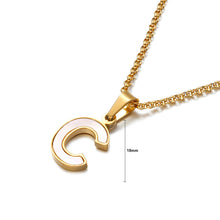 Load image into Gallery viewer, Fashion Temperament Plated Gold English Alphabet C Shell 316L Stainless Steel Pendant with Necklace