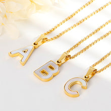 Load image into Gallery viewer, Fashion Temperament Plated Gold English Alphabet C Shell 316L Stainless Steel Pendant with Necklace