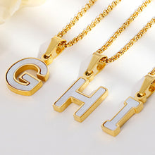 Load image into Gallery viewer, Fashion Temperament Plated Gold English Alphabet G Shell 316L Stainless Steel Pendant with Necklace