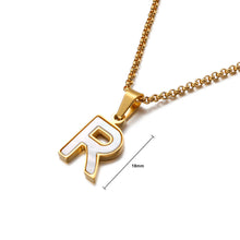 Load image into Gallery viewer, Fashion Temperament Plated Gold English Alphabet R Shell 316L Stainless Steel Pendant with Necklace